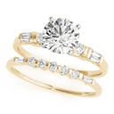 Round Cut Diamond Solitaire With Accents Bridal Set Wedding Ring For Her