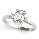 Emerald Cut Diamond Three Stone Style Engagement Ring for Her/Women