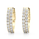 Round Cut Diamond With Spring Clip Closures Huggie Hoop Earring For Women