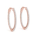 Round Cut Diamond Snap Closure Hoop Earring For Women