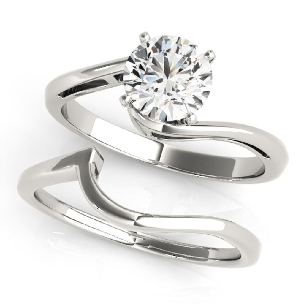 Round Cut Diamond Twisted Bridal Set Engagement Ring For Women