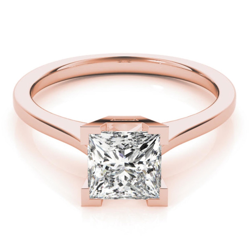 Princess Cut Diamond Solitaire Style Engagement Ring For Women