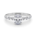 Oval And Round Cut Diamond Solitaire With Accent Engagement Ring For Women
