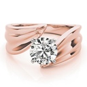 Round Cut Diamond ByPass Engagement Ring For Women