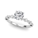 Round Cut Diamond Solitaire With Accent Engagement Ring For Women
