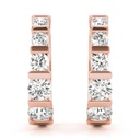 Round Cut Diamond Bar Set Hoop Earring For Women