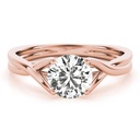 Round Cut Diamond Solitaire Criss Cross Style Engagement Ring For Women