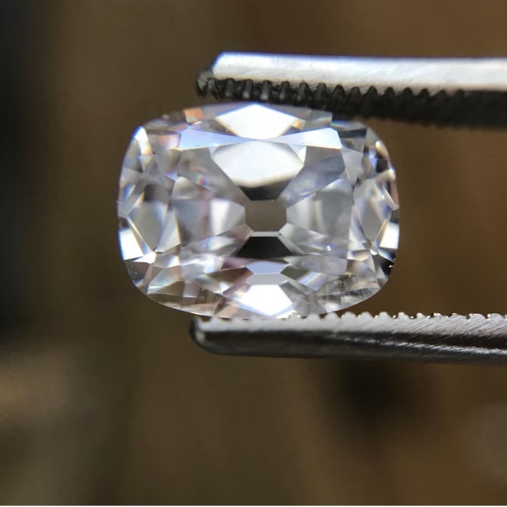 Loose Moissanite White Clean Old Mine Cushion 6.00 MM