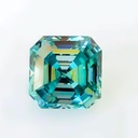 Loose Moissanite Blue Clean Asscher Cut 5.00 MM
