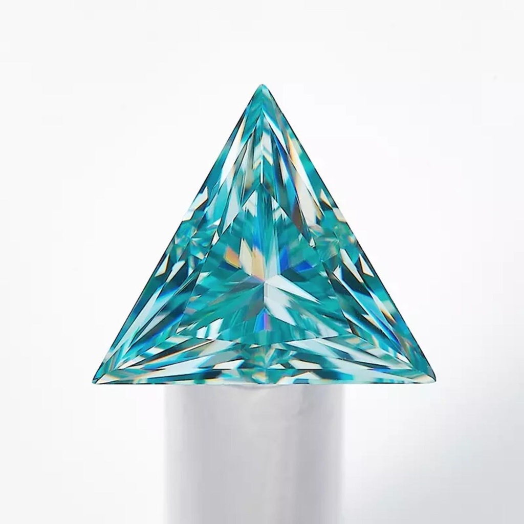 Loose Moissanite Blue Clean Triangle Cut 4.00 MM