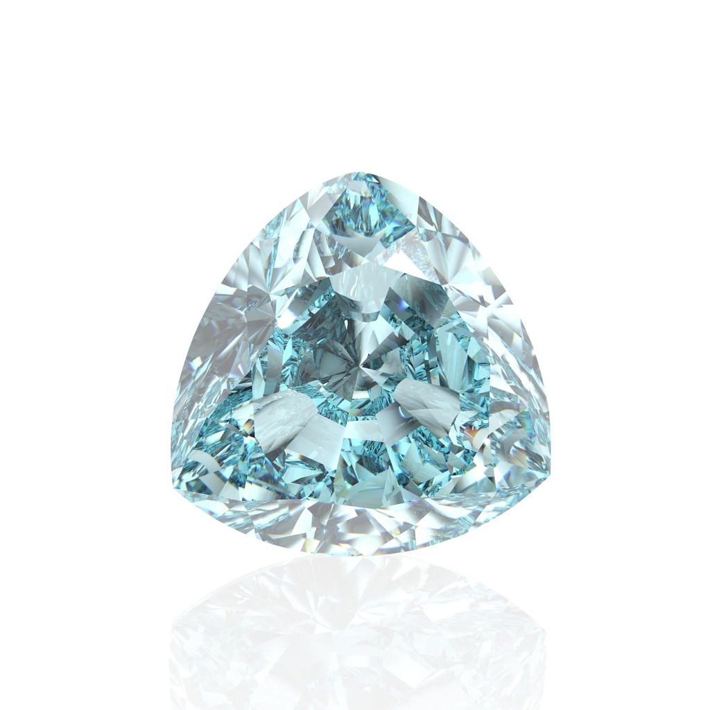 Loose Moissanite Blue Clean Trillion Cut 10.50 MM