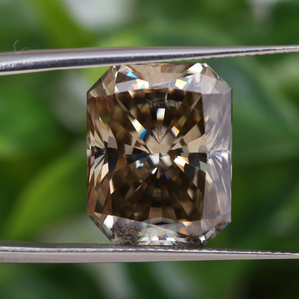 Loose Moissanite Brown Clean Radiant Cut 8.00 x 6.00 MM