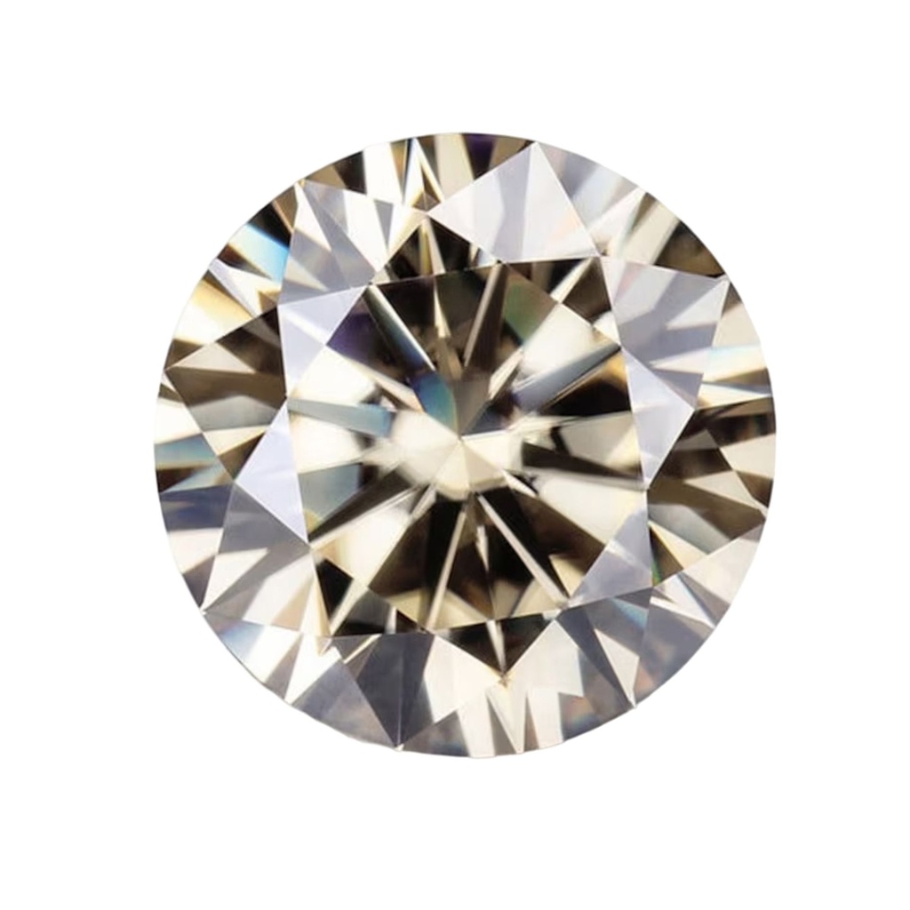 Loose Moissanite Brown Clean Round Cut 14.25 MM
