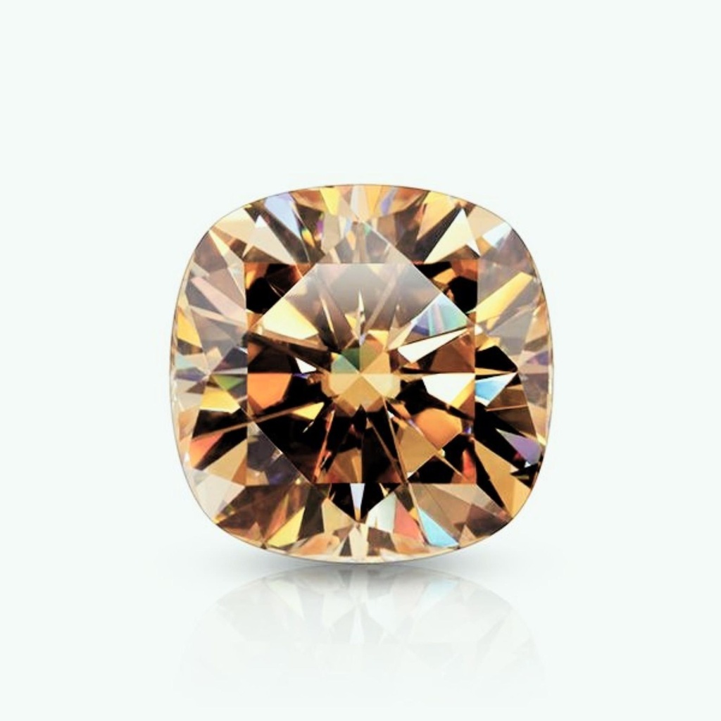 Loose Moissanite Deep Brown Clean Cushion Cut 8.00 MM