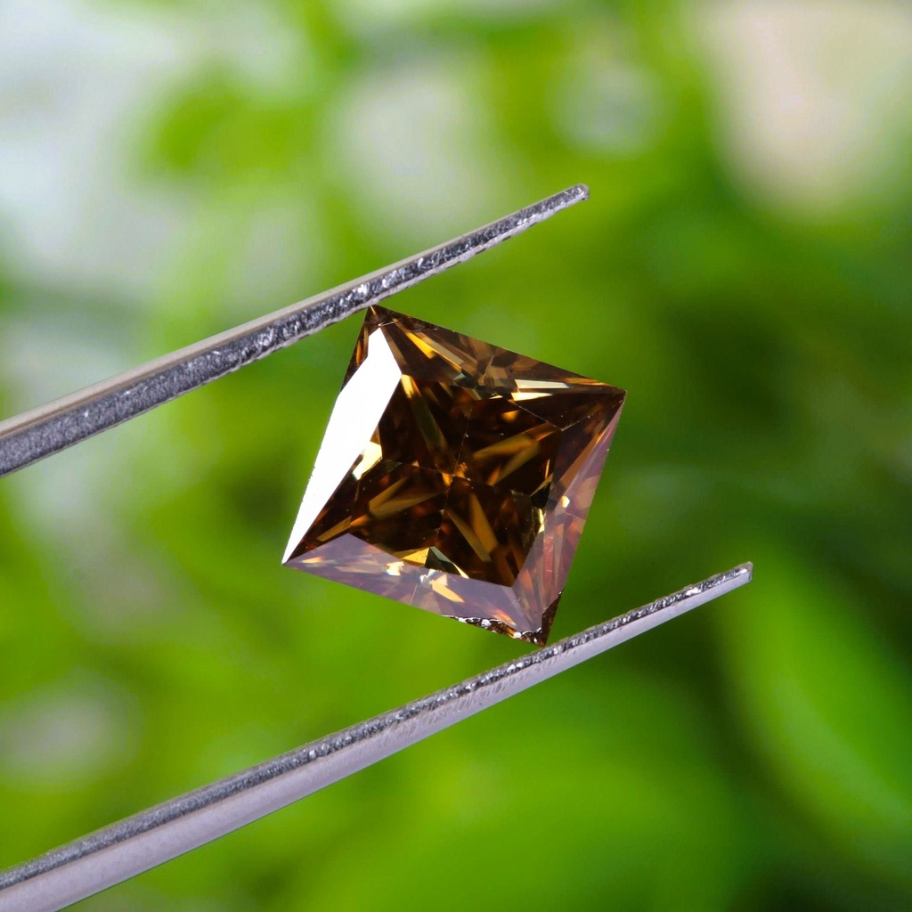 Loose Moissanite Deep Brown Clean Princess Cut 10.00 MM