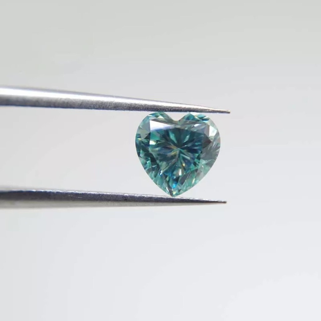 Loose Moissanite Fancy Blue Clean Heart Cut 11.50 MM