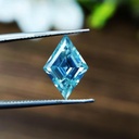 Loose Moissanite Fancy Blue Clean Lozenge Cut 9.00 x 7.00 MM