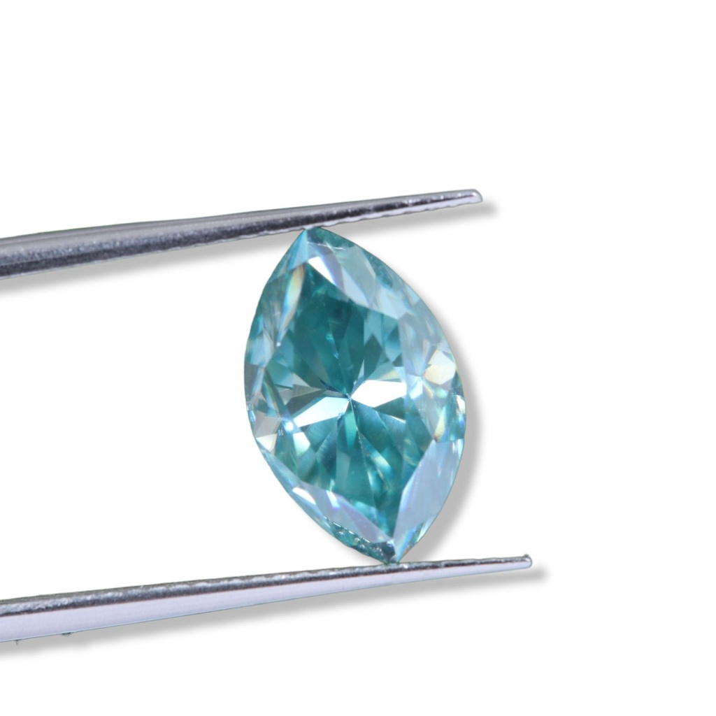 Loose Moissanite Fancy Blue Clean Marquise Cut 14.00 x 7.00 MM