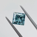 Loose Moissanite Fancy Blue Clean Princess Cut 5.00 MM