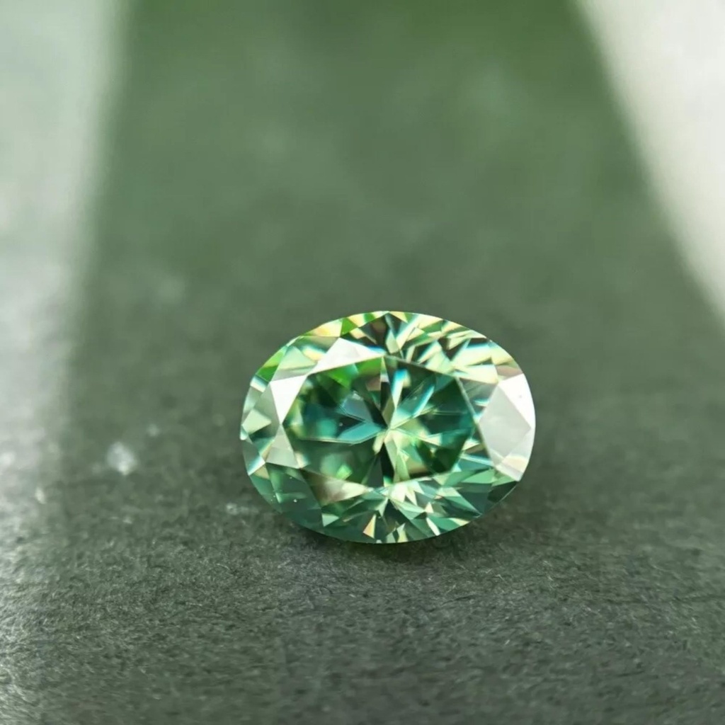 Loose Moissanite Light Green Clean Oval Cut 8.00 x 6.00 MM