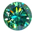 Loose Moissanite Light Green Clean Round Cut 13.50 MM - 1
