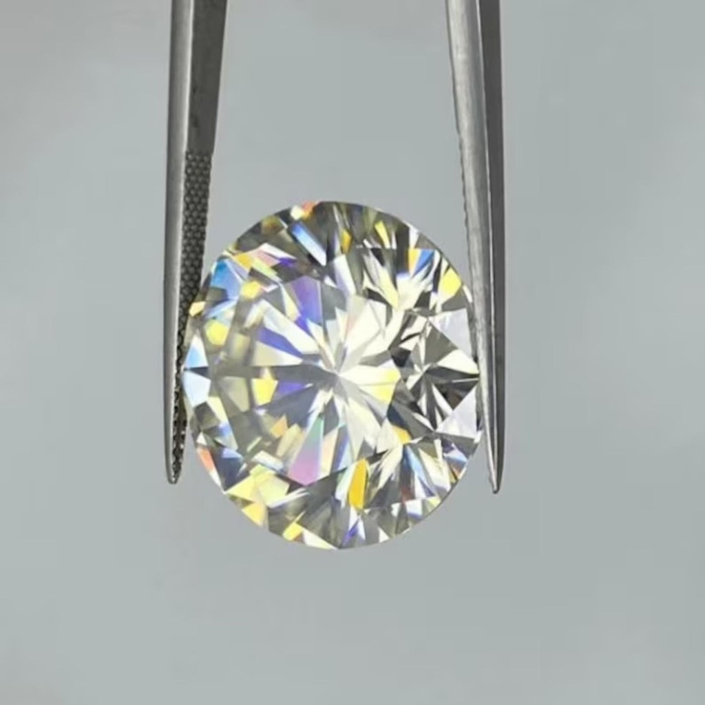 Loose Moissanite Light Yellow Clean Round Cut 11.75 MM