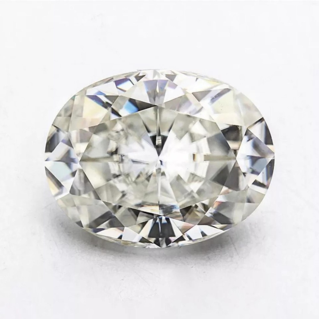Loose Moissanite Off White Clean Oval Cut 5.55 x 3.65 MM