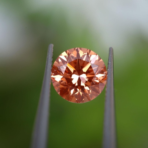Loose Moissanite Orange Clean Round Cut 7.75 MM