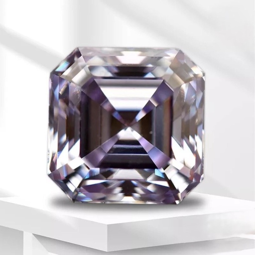 Loose Moissanite Purple Clean Asscher Cut 7.00 MM