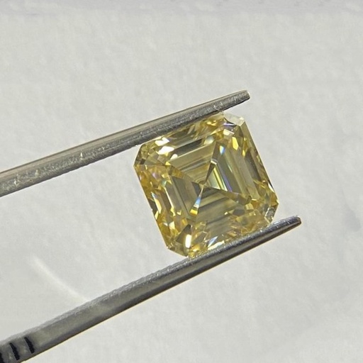 Loose Moissanite Yellow Clean Asscher Cut 20.00 x 19.20 MM