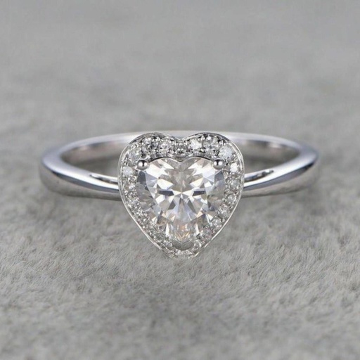 Heart Cut Diamond Halo Engagement Ring for Women