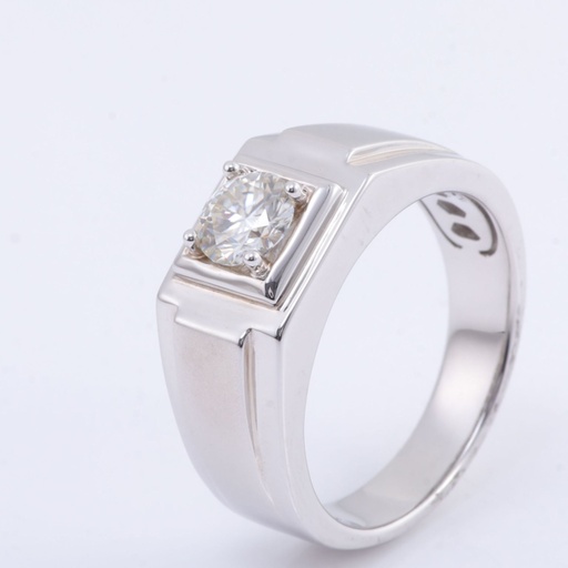  Round Moissanite Diamond Men's Ring