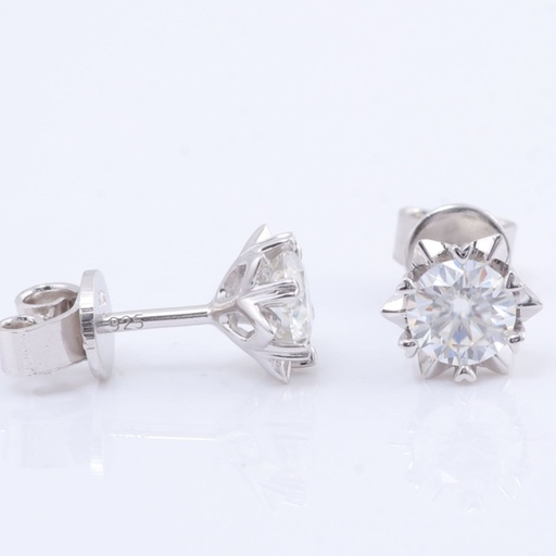  Round Moissanite Diamond Studs Earring
