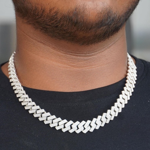 Moissanite 925 Sterling Silver Link Cuban Chain