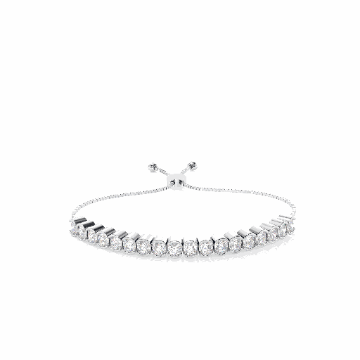    Round Stone Sterling Silver Tennis Bracelet