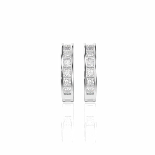  Princess Cut Hoop Earrings