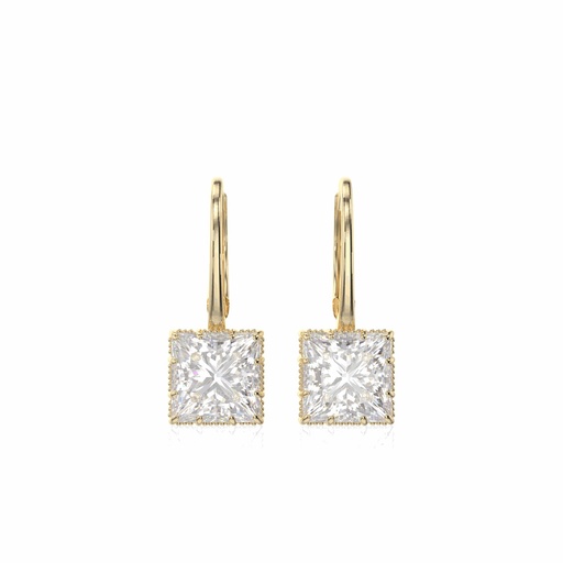 Princess Cut Stone Drop Earring For Women
