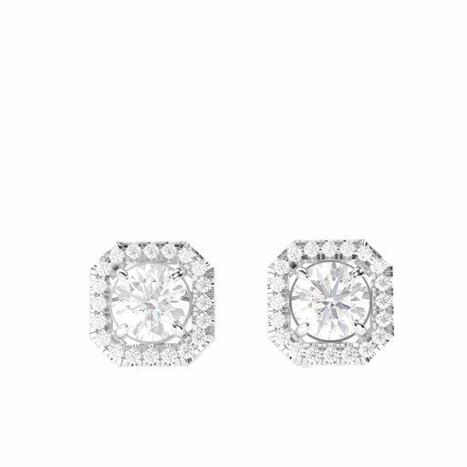 Round Cut Stone Stud Earring For Women
