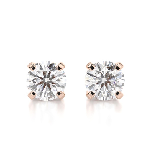 Round Diamond Stud Earrings For Women