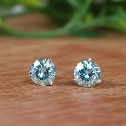 Round Cut Solitaire Stud Earring For Women