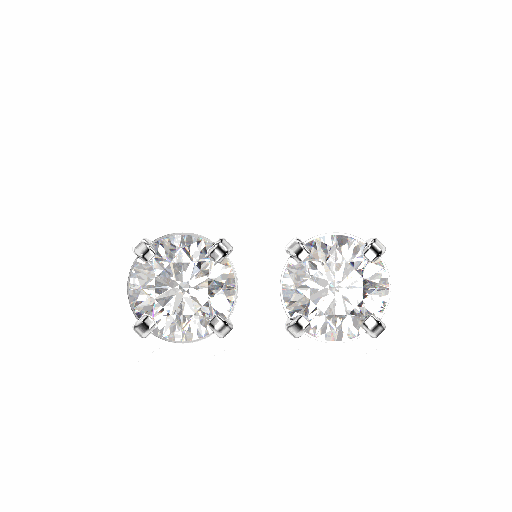 Solitaire Stud Earrings Round Cut For Women's