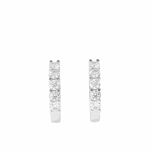 Round Cut Stone Hoop Earring For Women