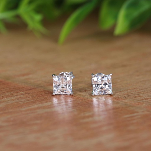  Princess Cut Stud Earring For Women