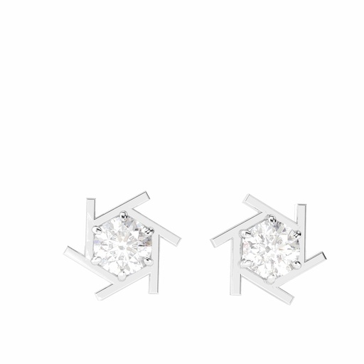  Round Cut Fancy Stud Earrings