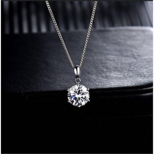 Round Cut Diamond Necklace For Women