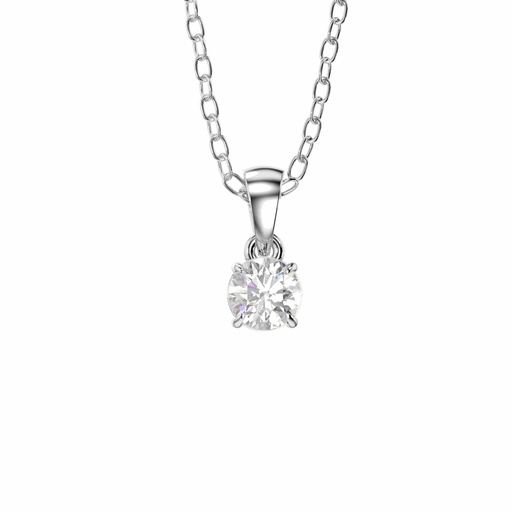  Round Cut Diamond Solitaire Necklace For Women