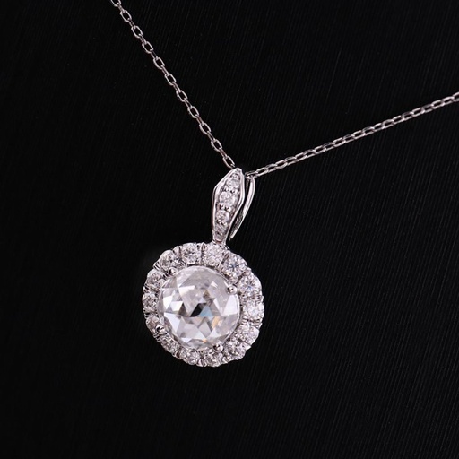 Round Moissanite Diamond Pendant For Women