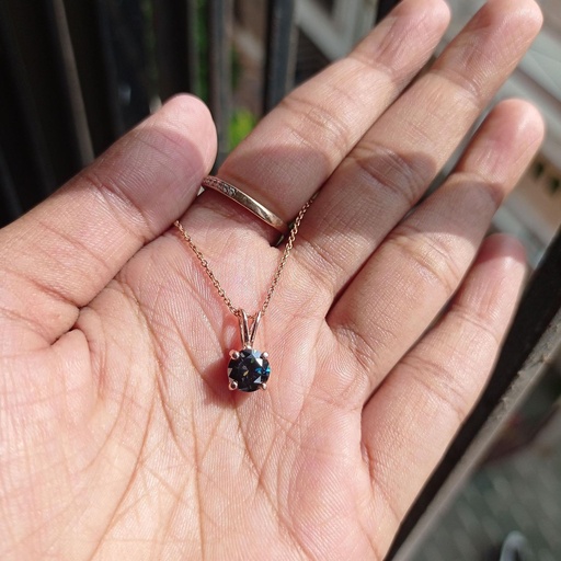  Round Moissanite Diamond Pendant For Women