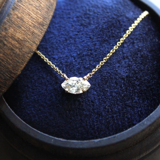 Marquise Cut Moissanite 4 Prong Solitaire Wedding Pendant