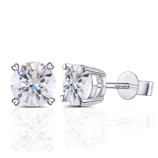 Round Cut Moissanite Stud Earrings